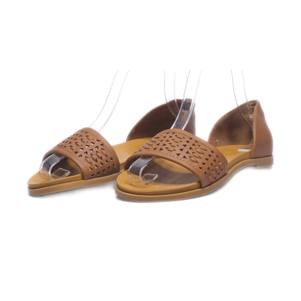 Andiamo Flat Sandals Canvas Brown Colour For Women