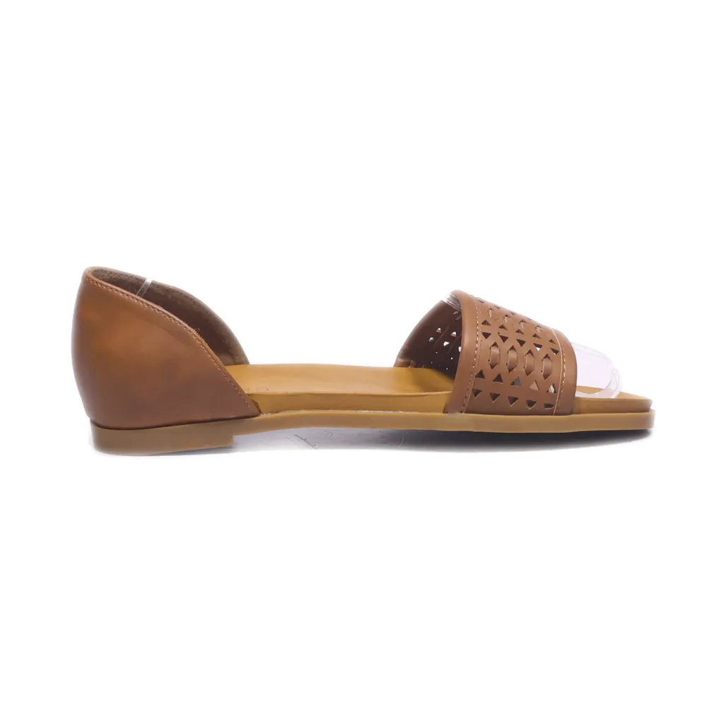 Andiamo Flat Sandals Canvas Brown Colour For Women