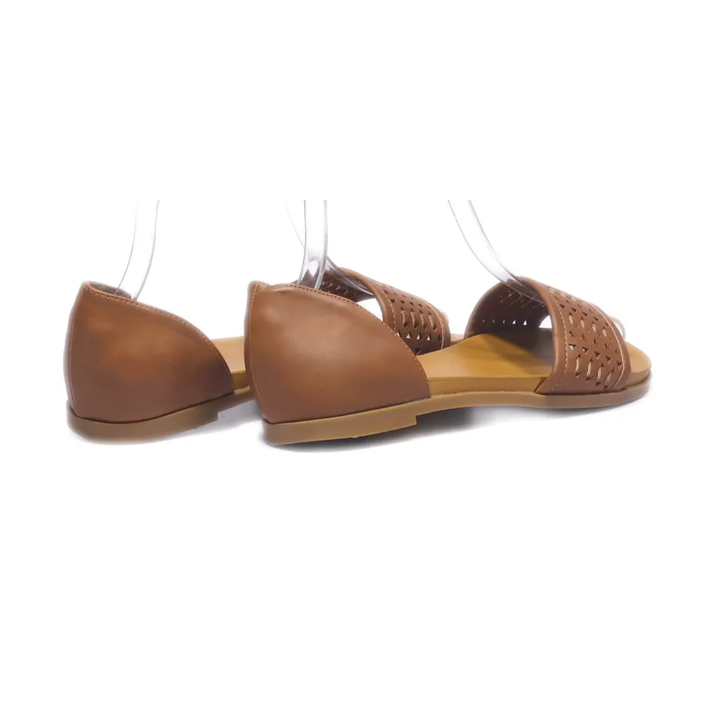 Andiamo Flat Sandals Canvas Brown Colour For Women