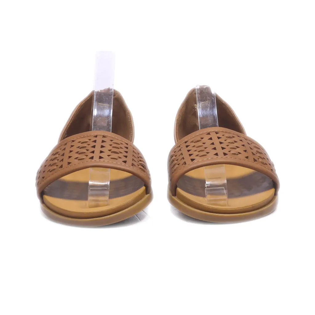 Andiamo Flat Sandals Canvas Brown Colour For Women