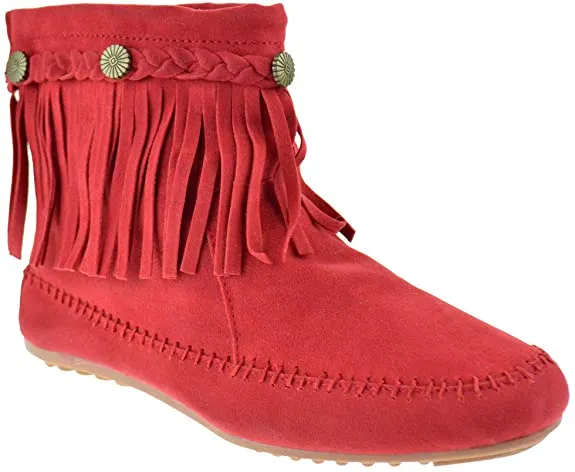 Cherokee 01 Womens Ankle Fringe Boots