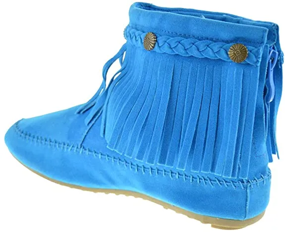 Cherokee 01 Womens Ankle Fringe Boots