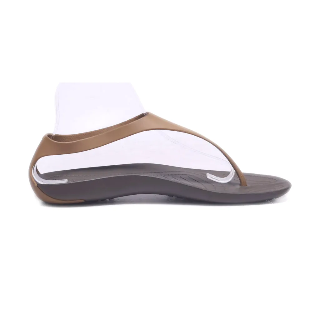 Crocs Flat Sandals Canvas Brown Colour For Women