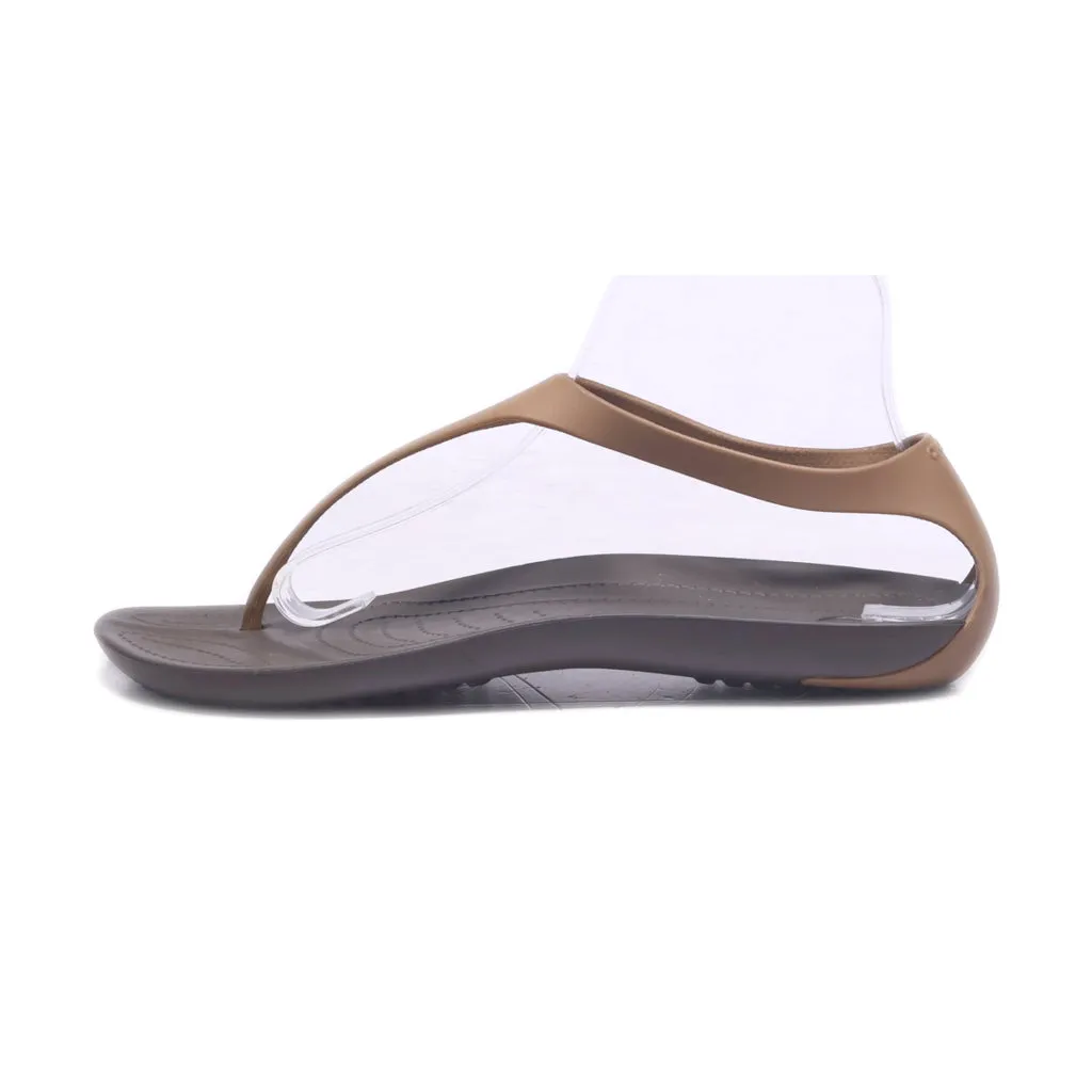 Crocs Flat Sandals Canvas Brown Colour For Women