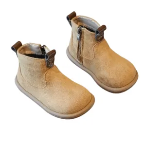 Ravello Kids Oxford Suede Boots - Anti-Slip Plush Ankle Boots for Autumn and Winter