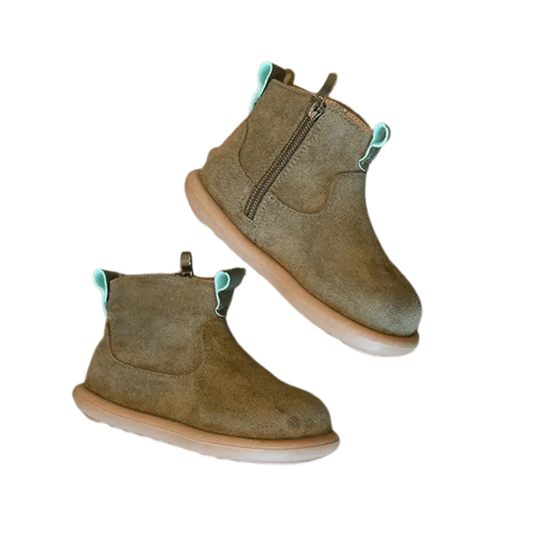 Ravello Kids Oxford Suede Boots - Anti-Slip Plush Ankle Boots for Autumn and Winter
