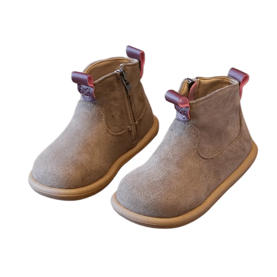 Ravello Kids Oxford Suede Boots - Anti-Slip Plush Ankle Boots for Autumn and Winter