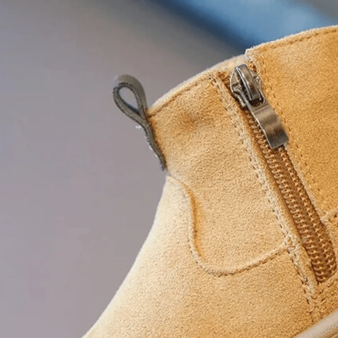 Ravello Kids Oxford Suede Boots - Anti-Slip Plush Ankle Boots for Autumn and Winter