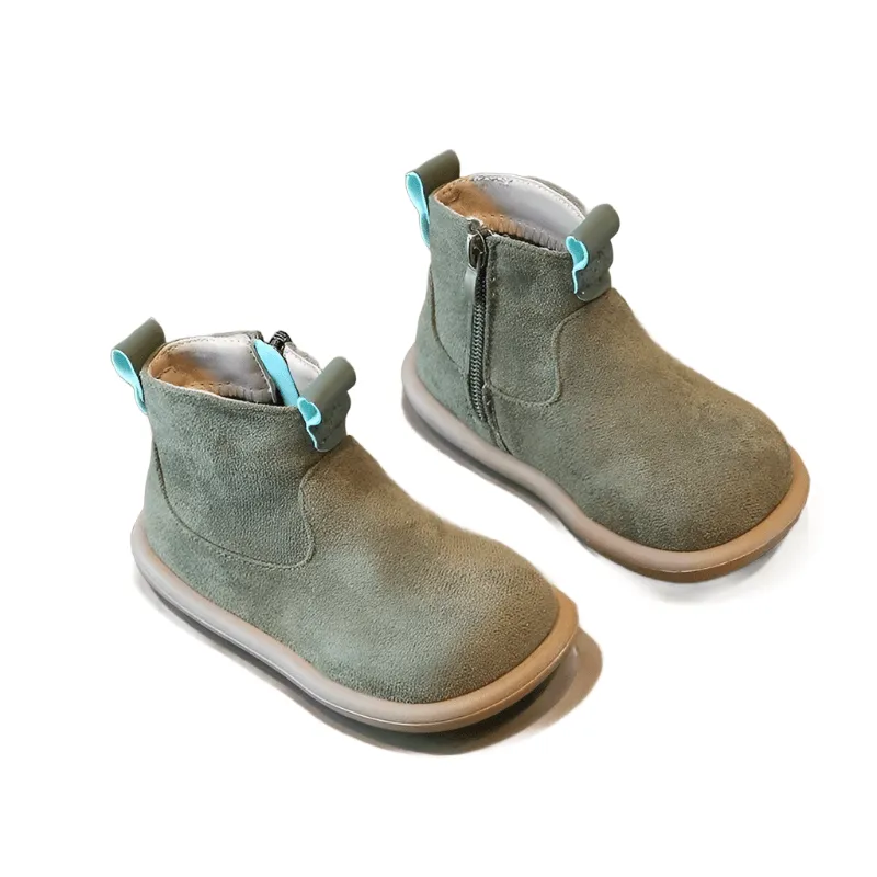 Ravello Kids Oxford Suede Boots - Anti-Slip Plush Ankle Boots for Autumn and Winter