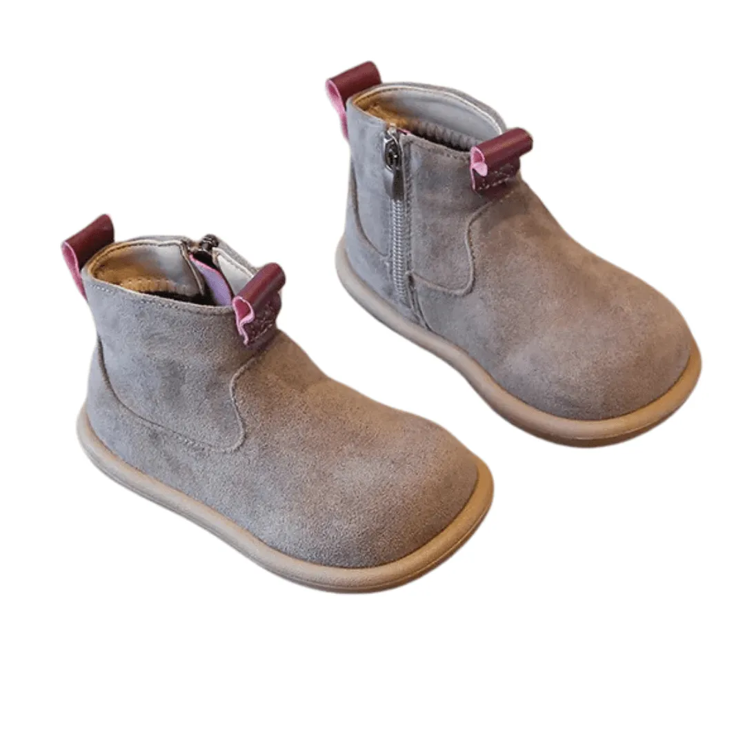 Ravello Kids Oxford Suede Boots - Anti-Slip Plush Ankle Boots for Autumn and Winter