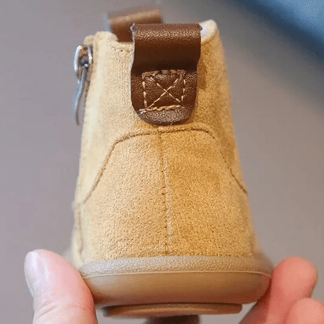 Ravello Kids Oxford Suede Boots - Anti-Slip Plush Ankle Boots for Autumn and Winter