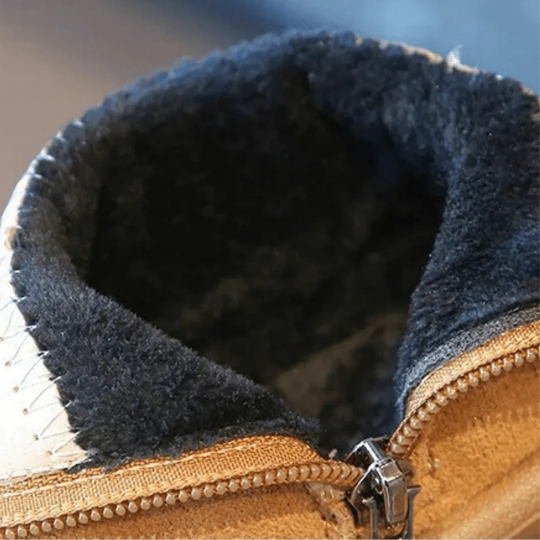 Ravello Kids Oxford Suede Boots - Anti-Slip Plush Ankle Boots for Autumn and Winter