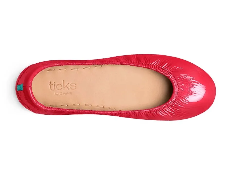 TIEKS RAZZLEBERRY ITALIAN LEATHER BALLET FLATS