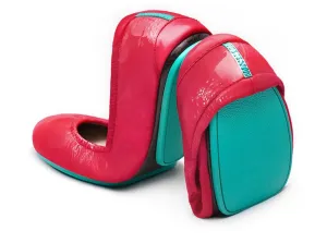 TIEKS RAZZLEBERRY ITALIAN LEATHER BALLET FLATS