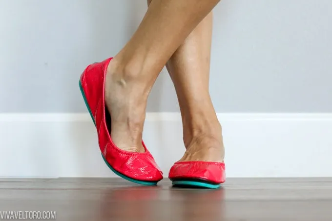 TIEKS RAZZLEBERRY ITALIAN LEATHER BALLET FLATS