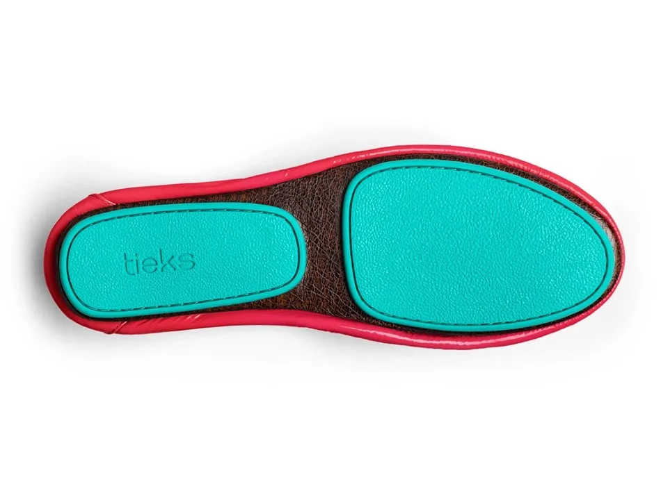 TIEKS RAZZLEBERRY ITALIAN LEATHER BALLET FLATS