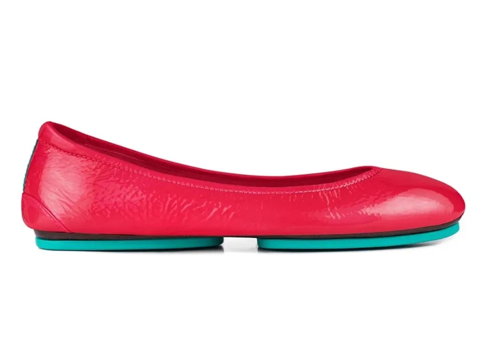TIEKS RAZZLEBERRY ITALIAN LEATHER BALLET FLATS