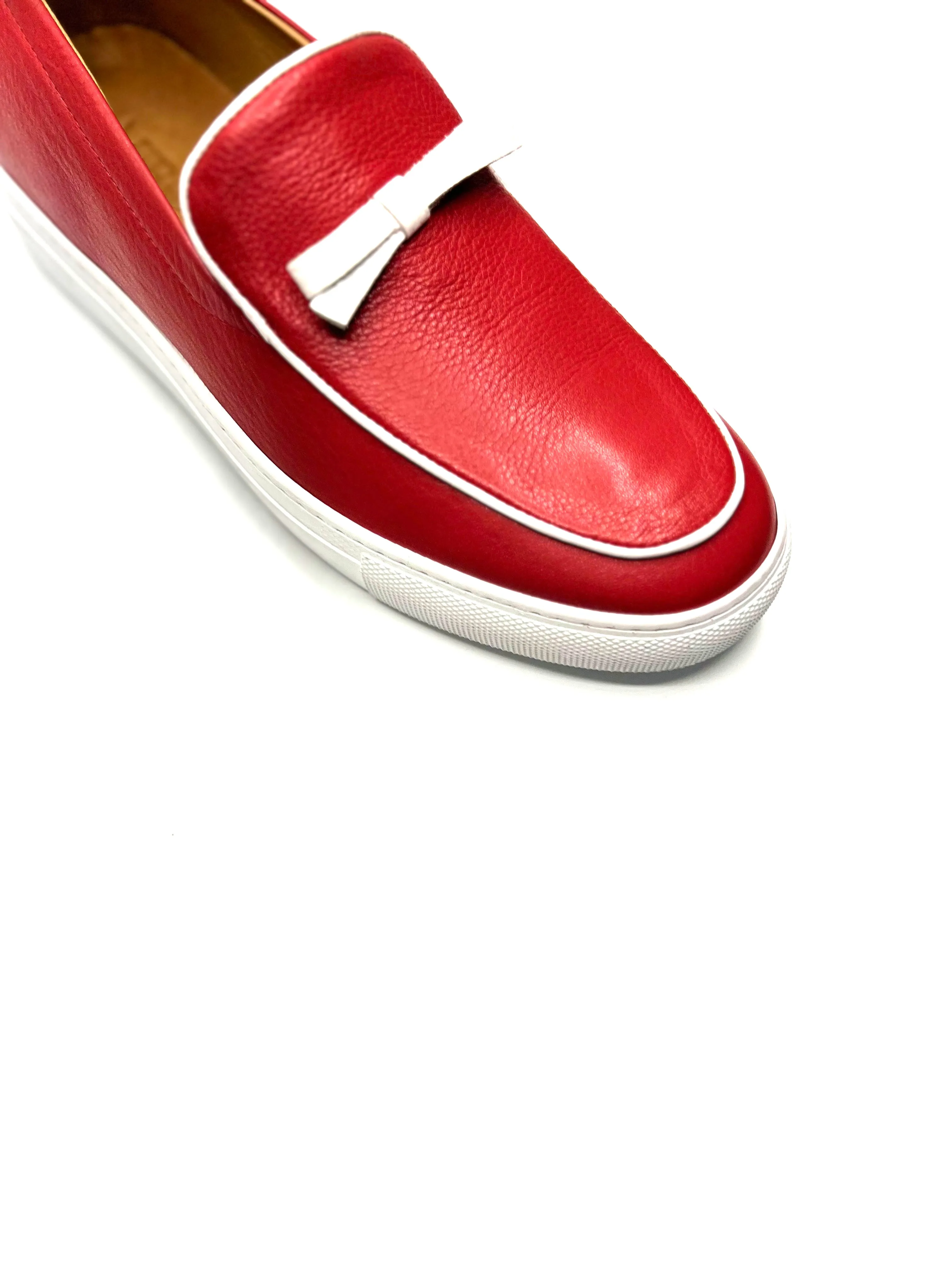 Vercini Elegant Casual Leather Bow Loafer