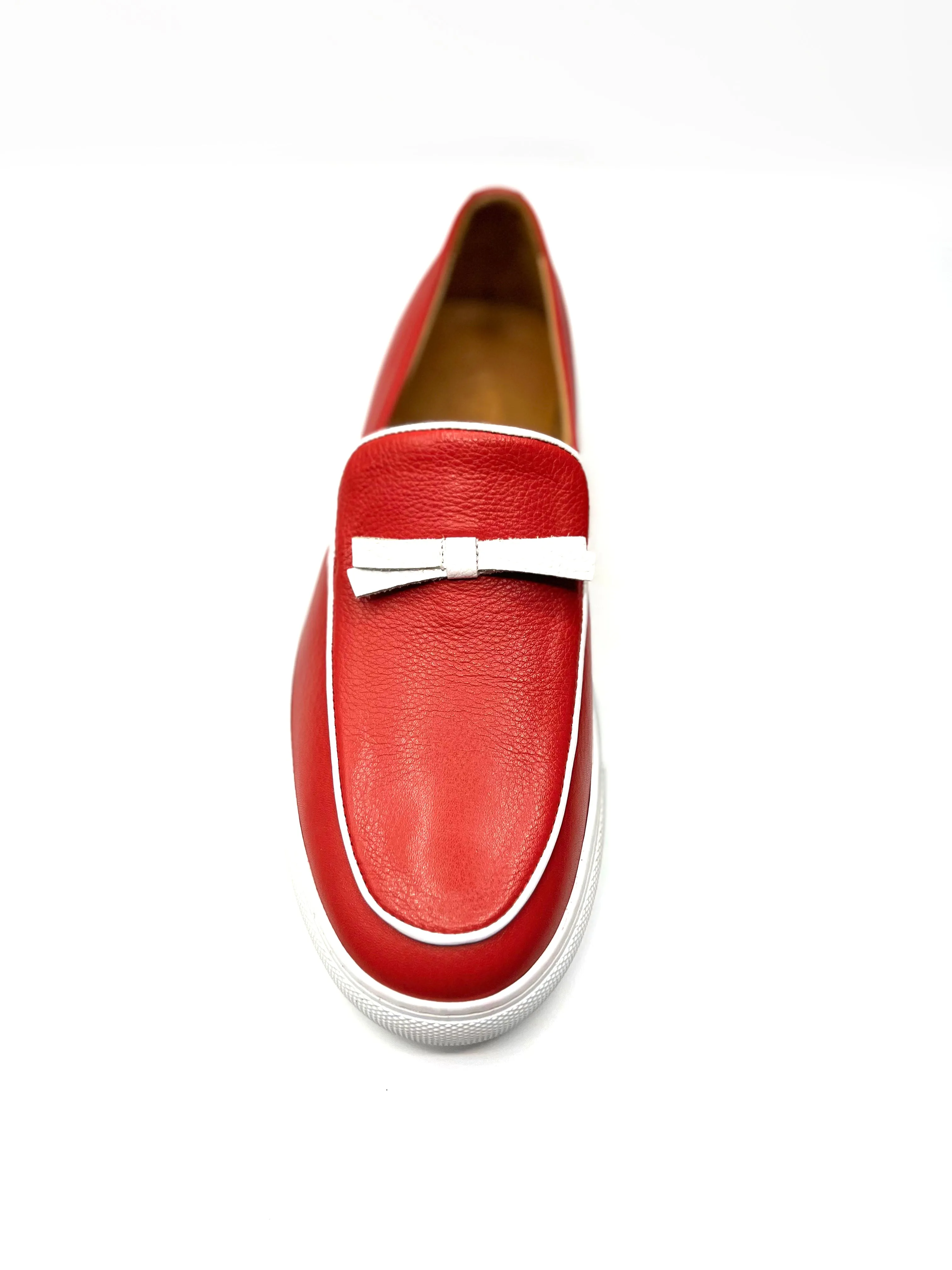 Vercini Elegant Casual Leather Bow Loafer