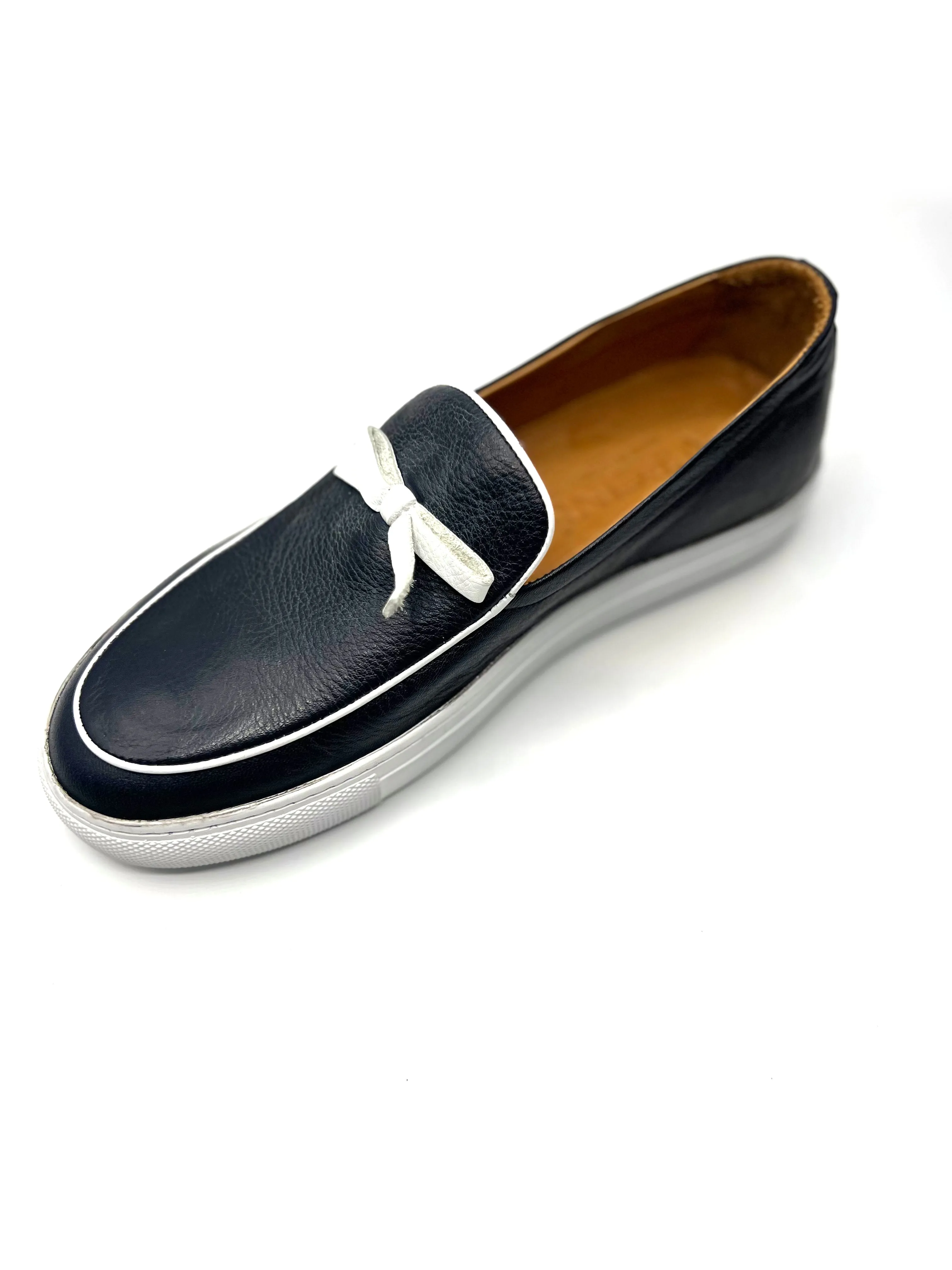 Vercini Elegant Casual Leather Bow Loafer