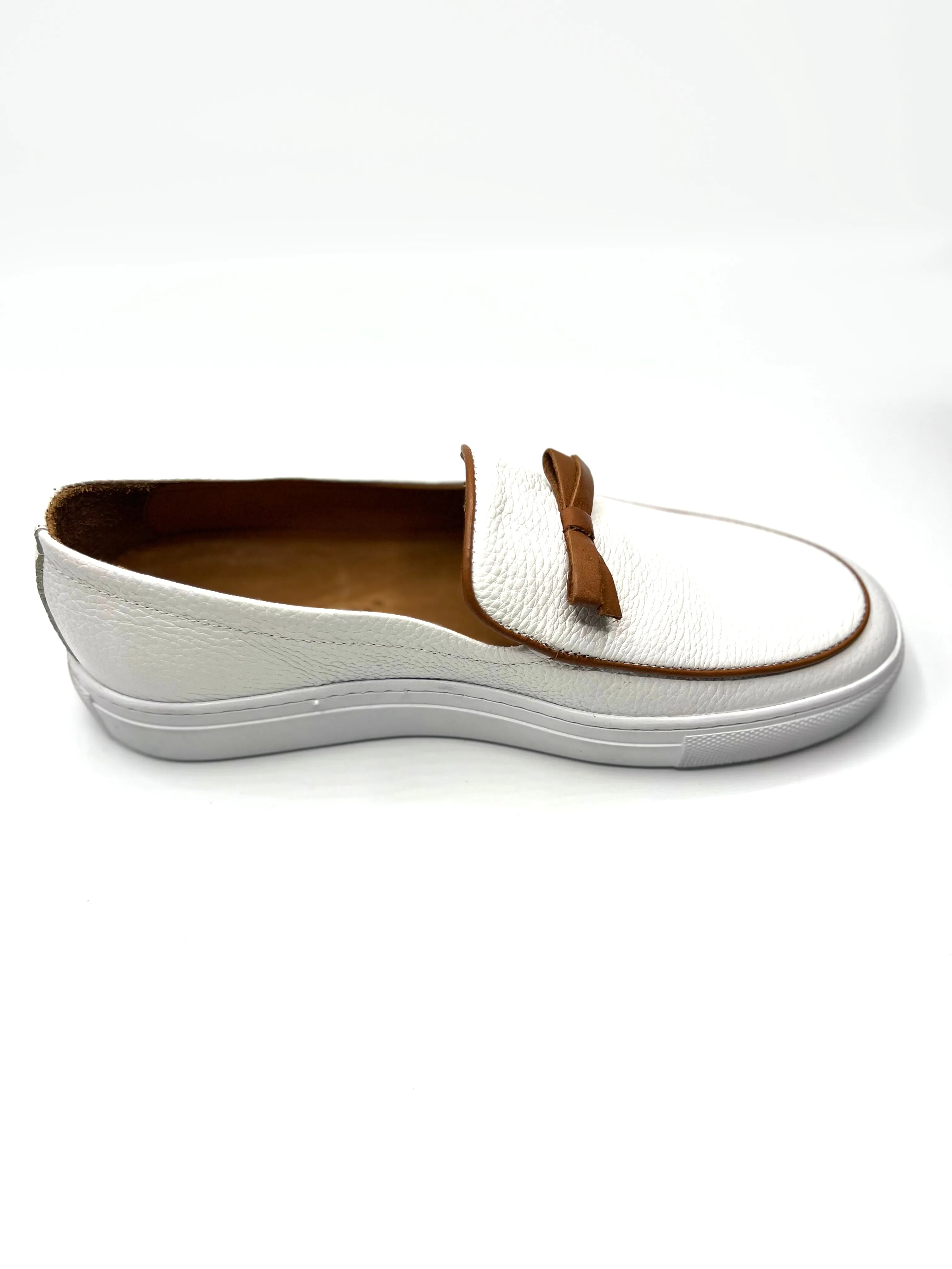 Vercini Elegant Casual Leather Bow Loafer