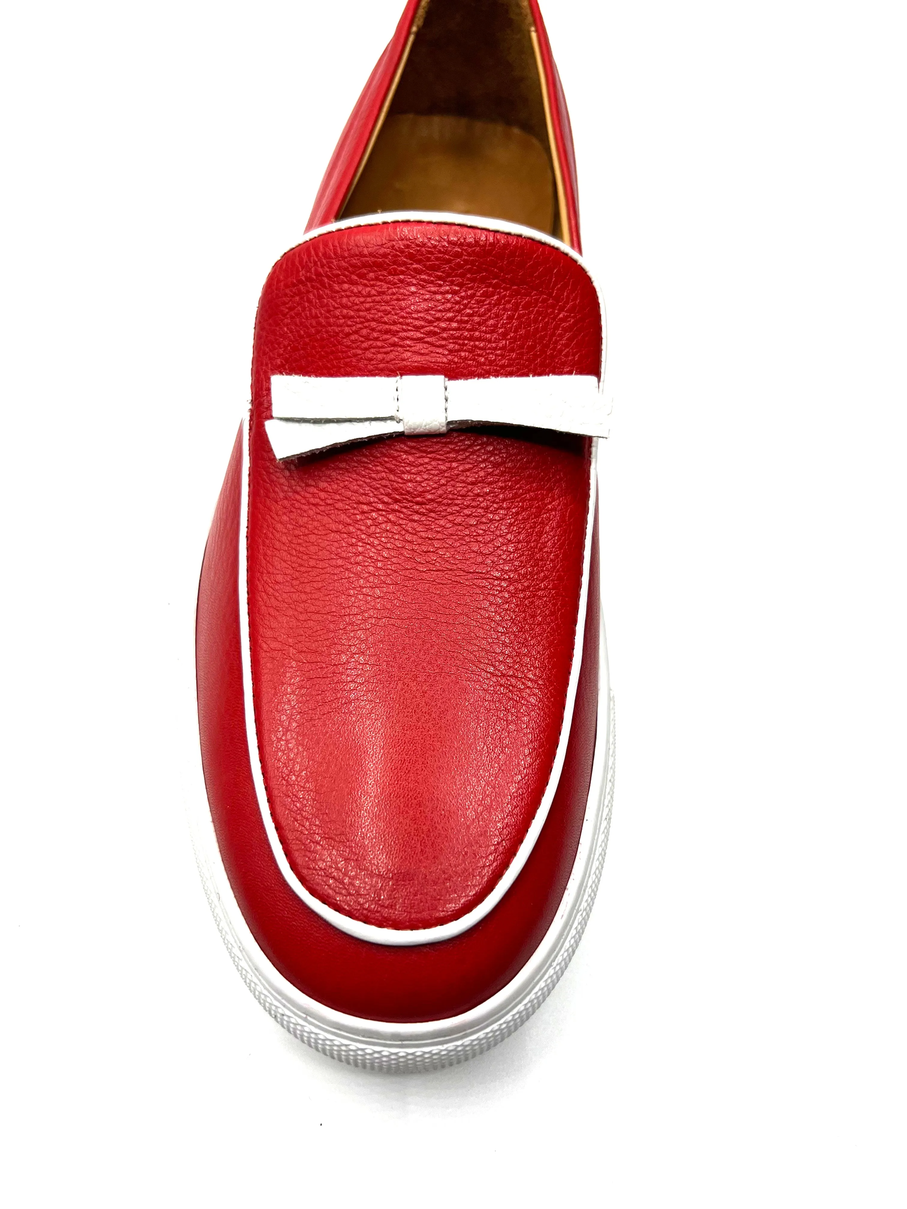Vercini Elegant Casual Leather Bow Loafer