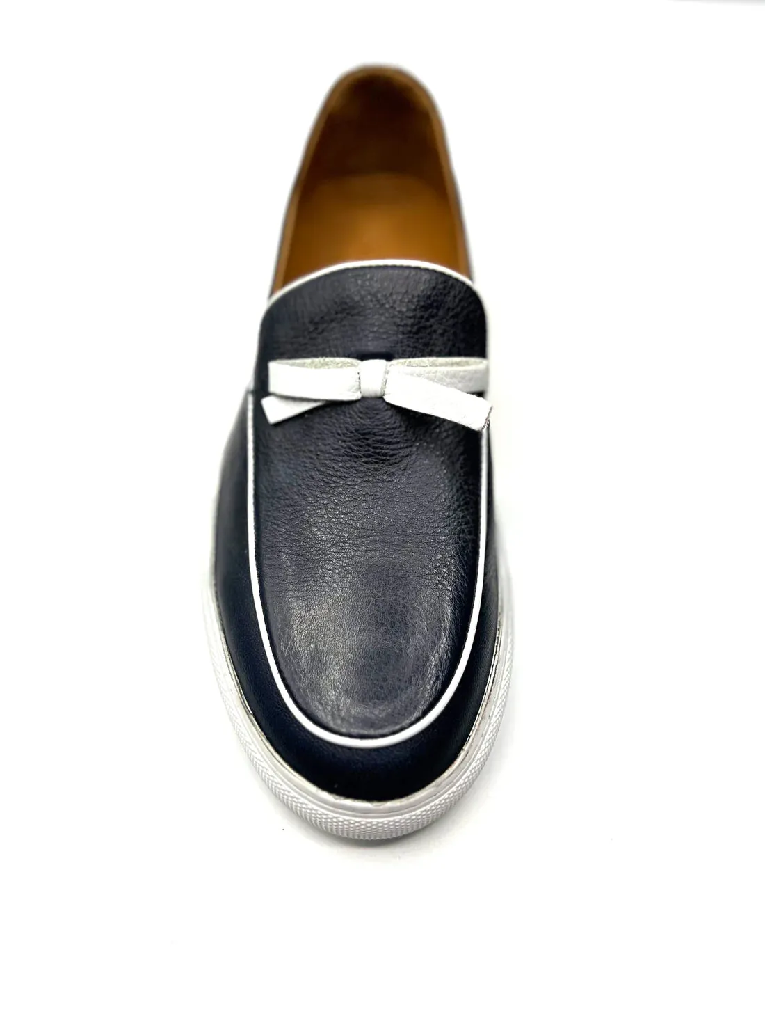 Vercini Elegant Casual Leather Bow Loafer