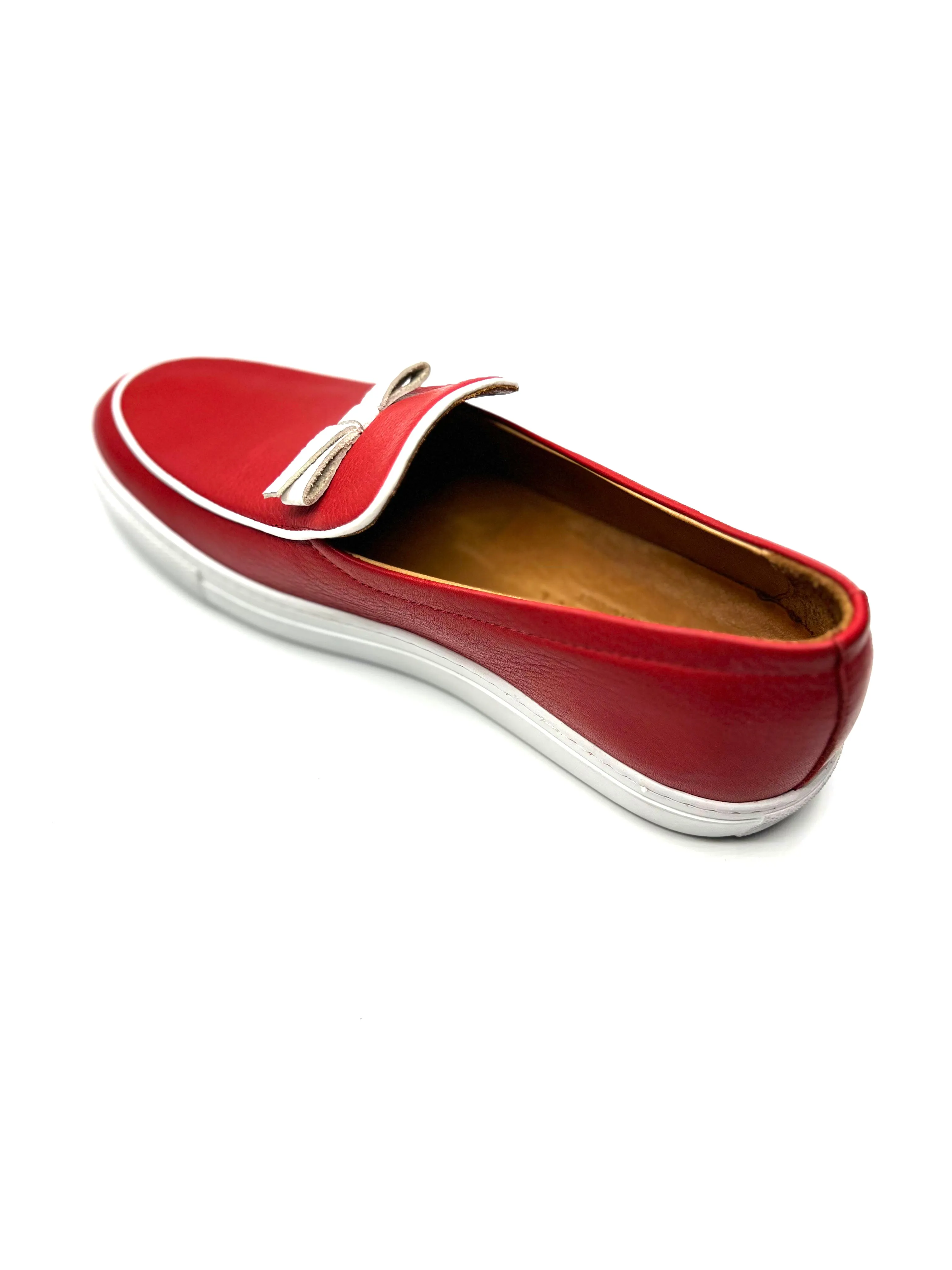 Vercini Elegant Casual Leather Bow Loafer