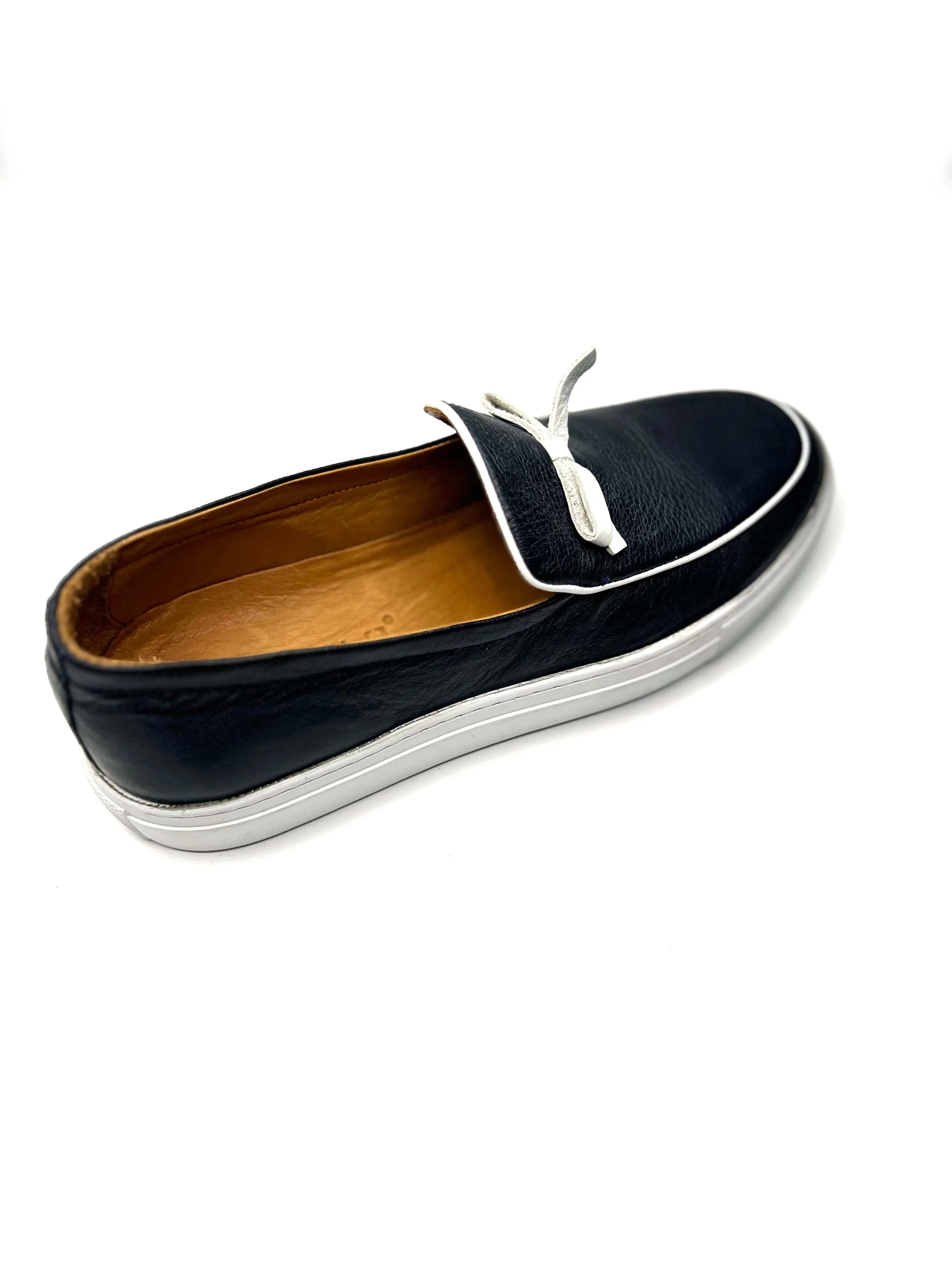 Vercini Elegant Casual Leather Bow Loafer