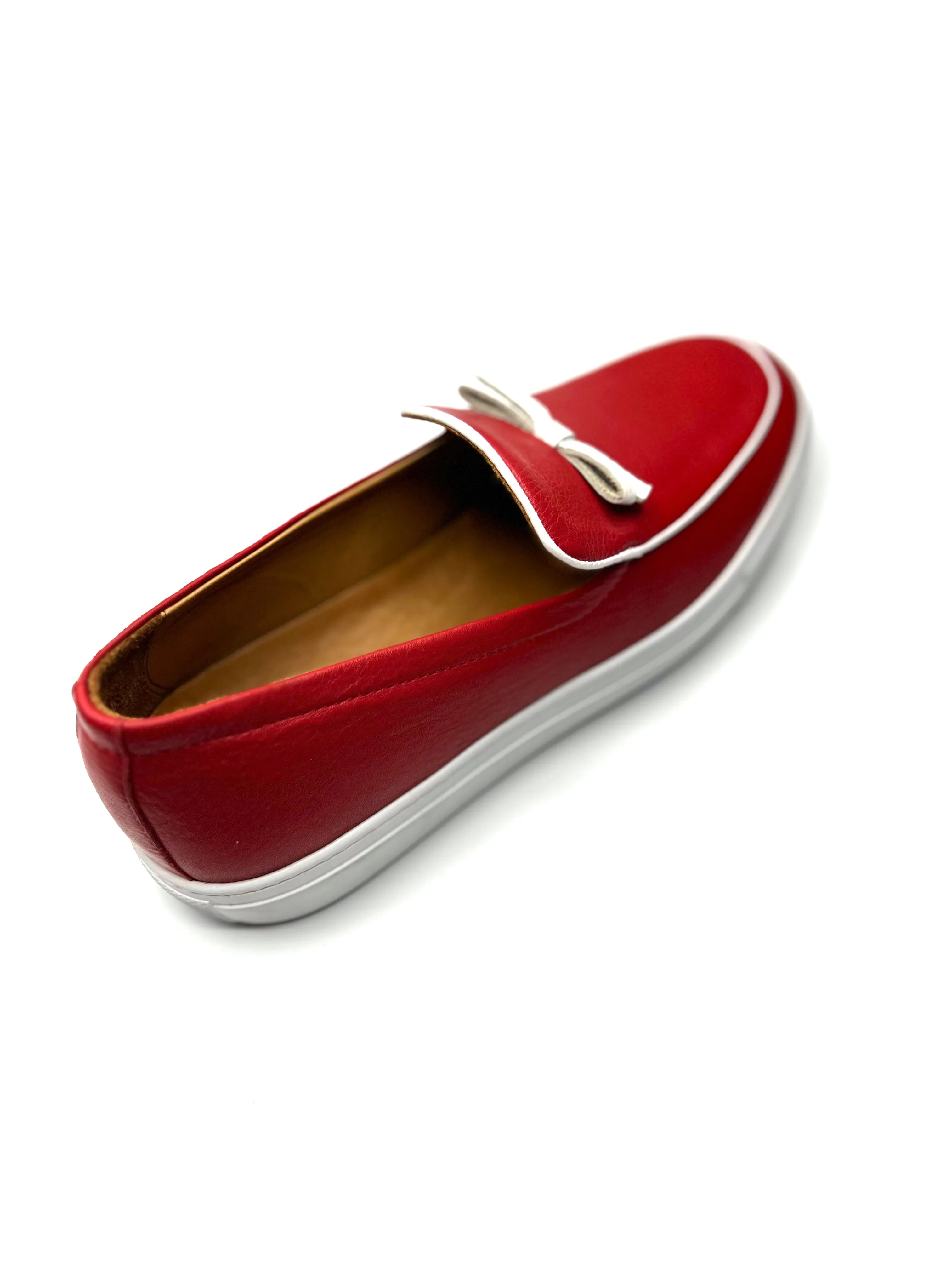 Vercini Elegant Casual Leather Bow Loafer
