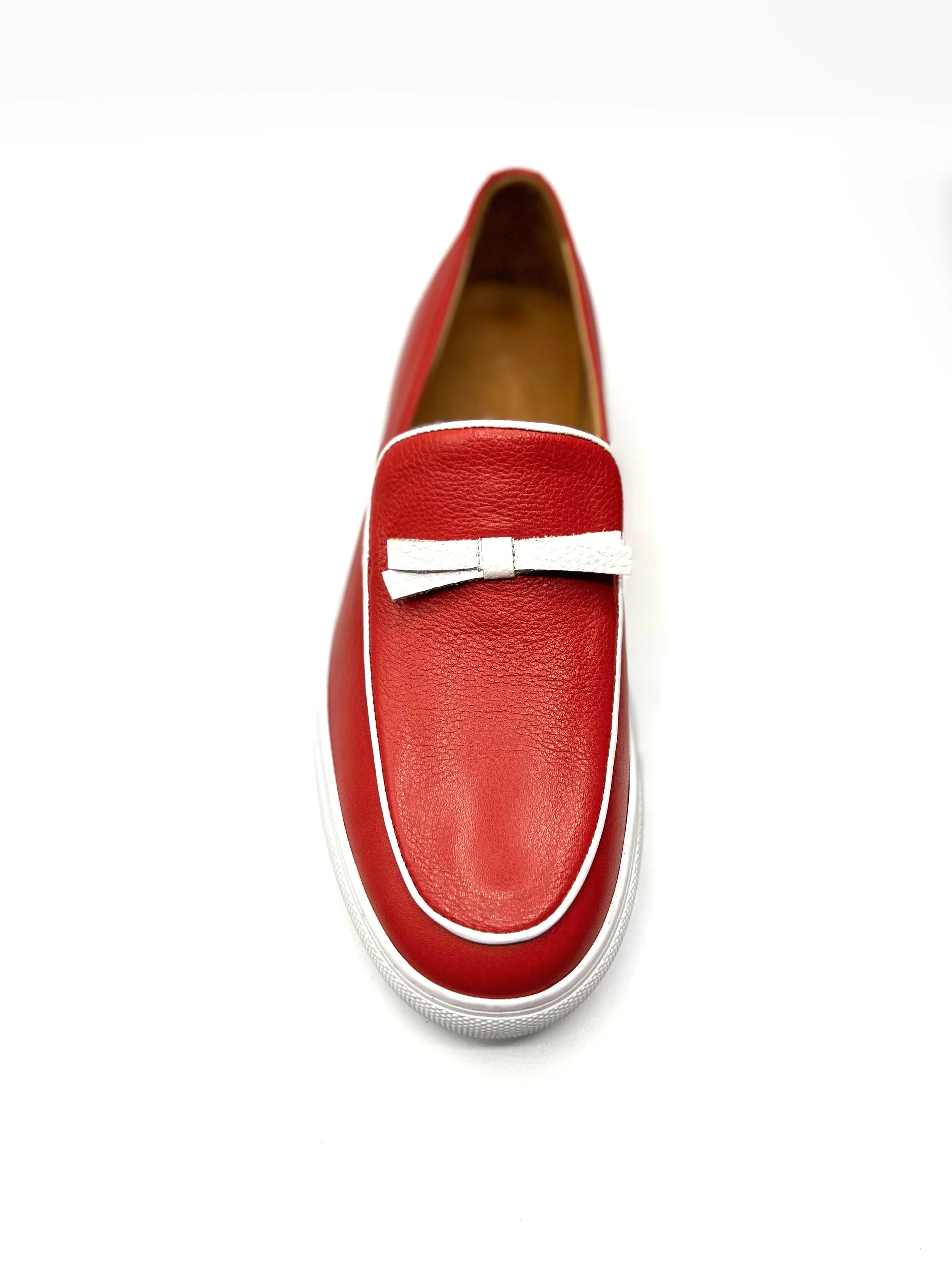 Vercini Elegant Casual Leather Bow Loafer