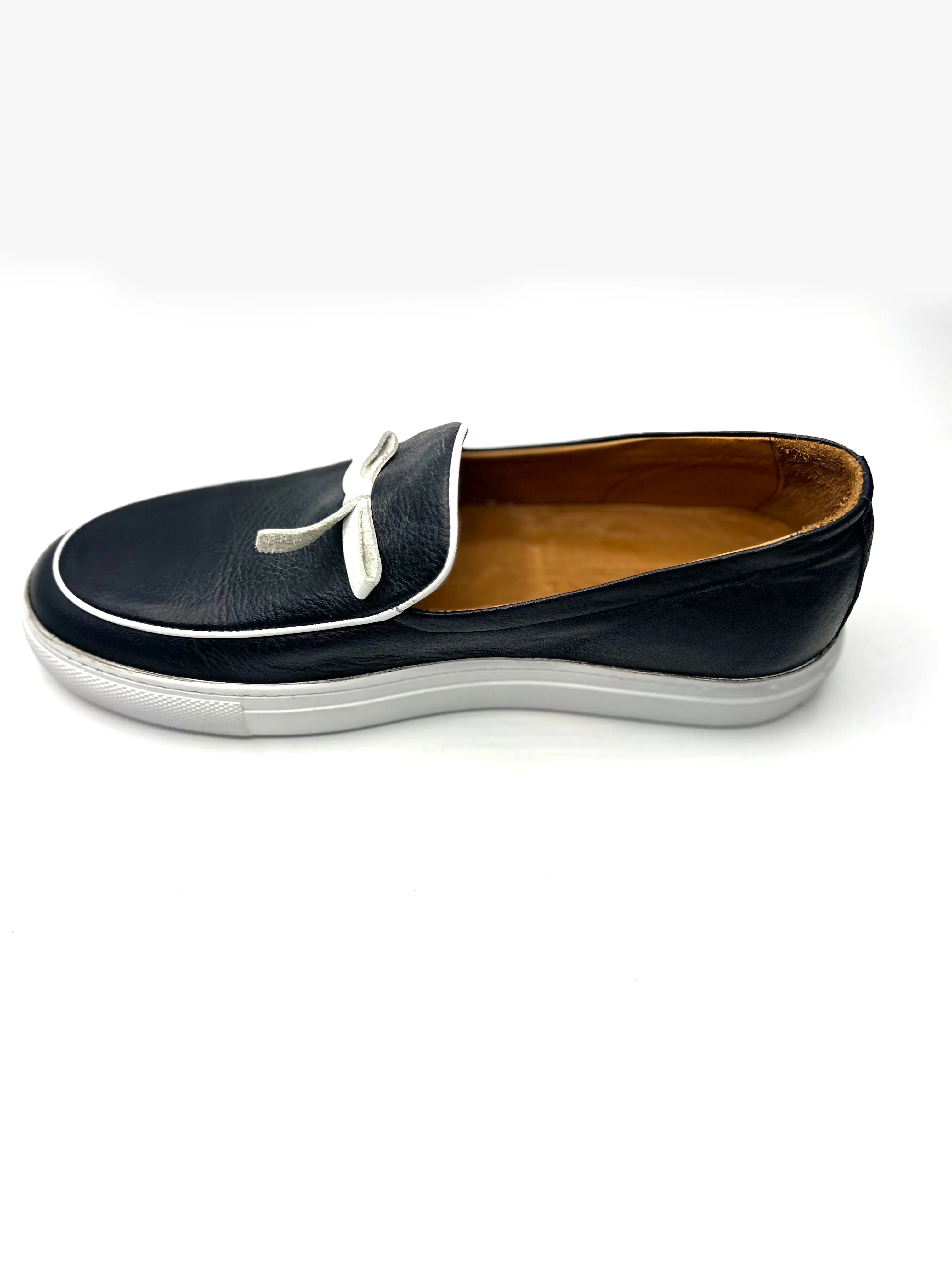Vercini Elegant Casual Leather Bow Loafer