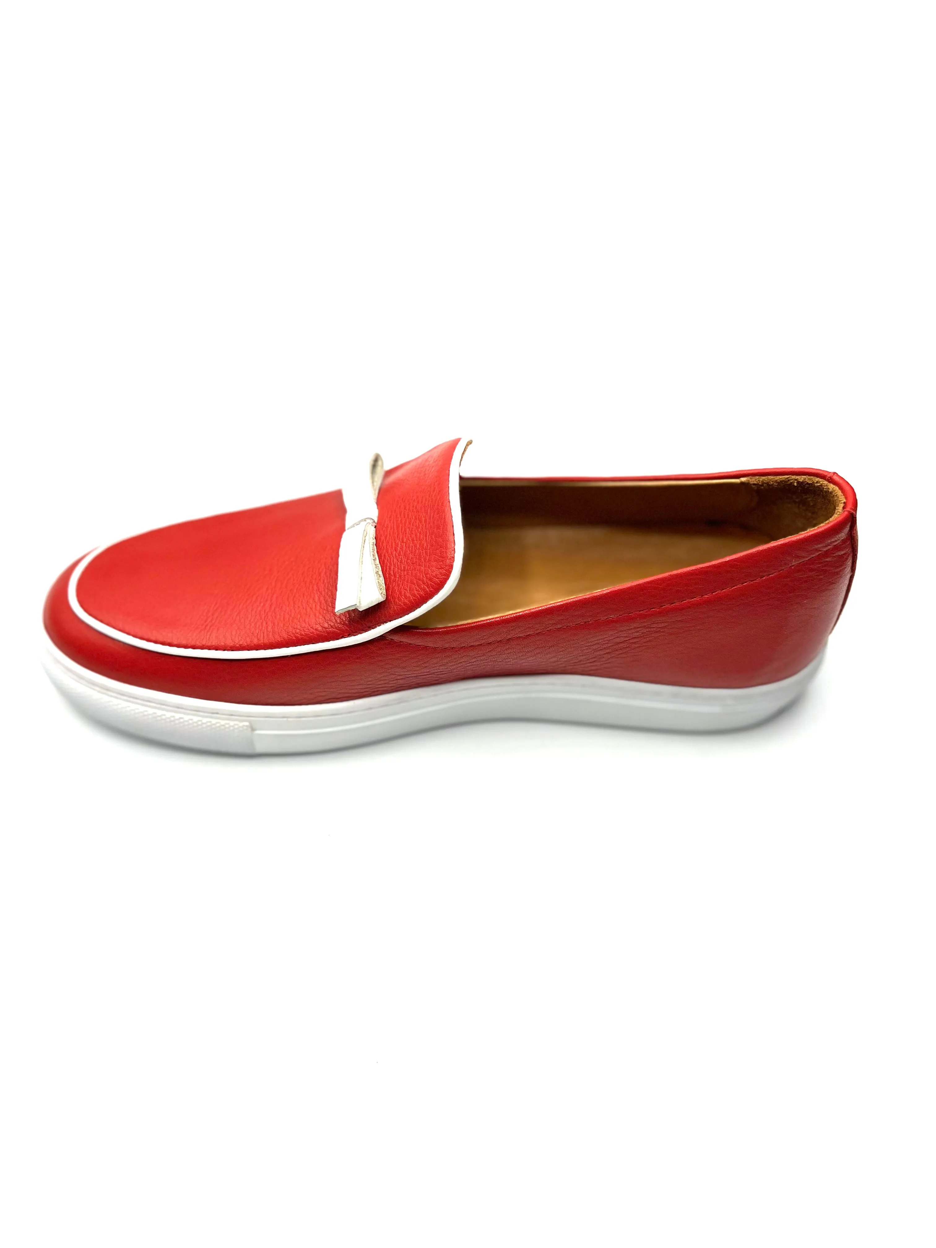 Vercini Elegant Casual Leather Bow Loafer